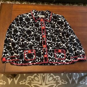 Carlisle jacket / blazer. Linen blend. Size 14. Black white red